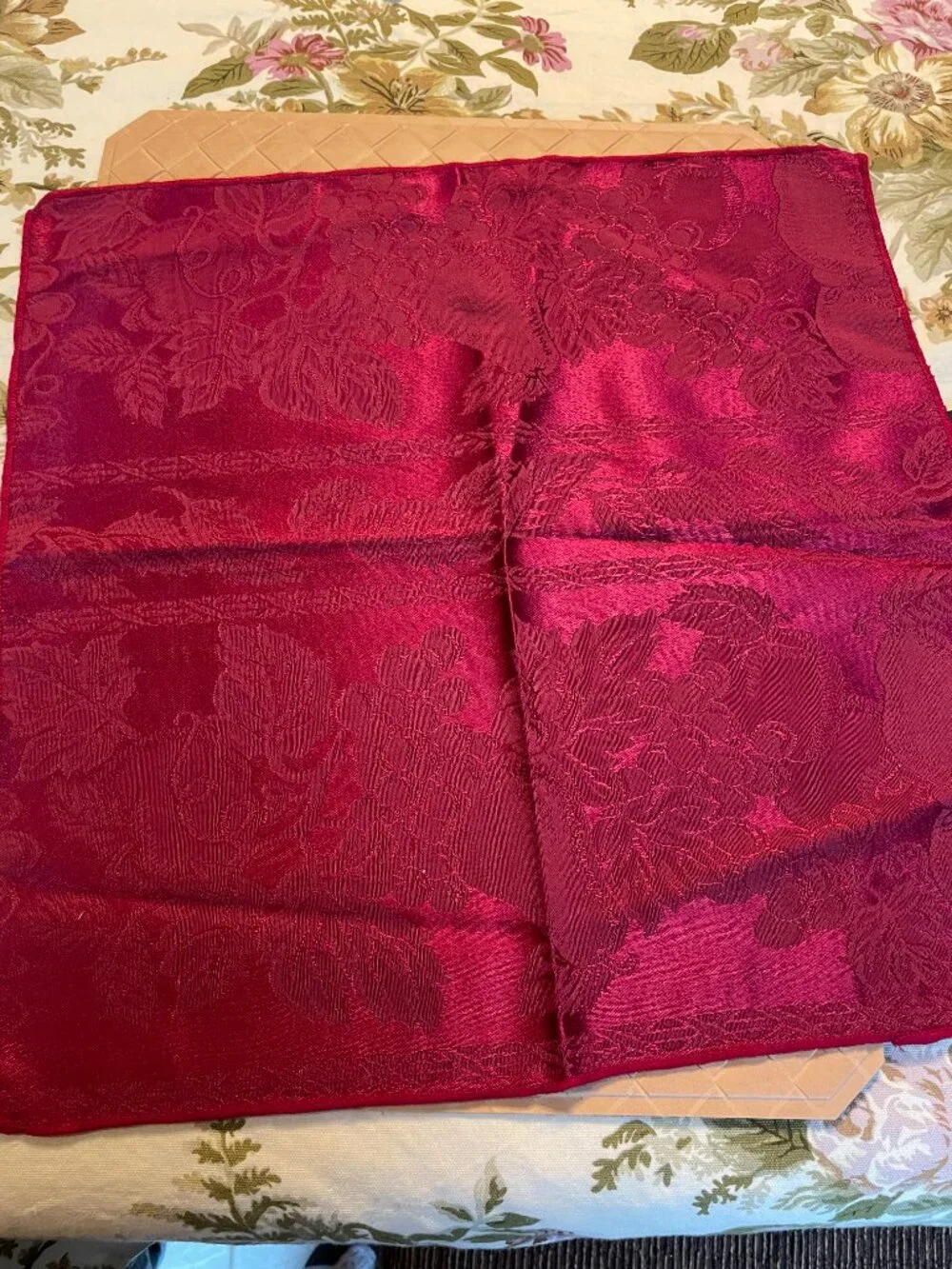Four Cloth Napkins, Maroon, 16